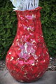 Red Hand-Hammered Ceramic Vase
