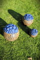 Set aus blau-braunen Kugeln