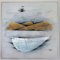 Yacht und schroffe Insel