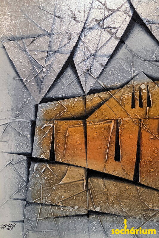 Haus im Schein der untergehenden Sonne